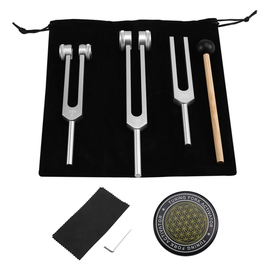Tuning Forks For Healing Set 128Hz, 256Hz, 512Hz