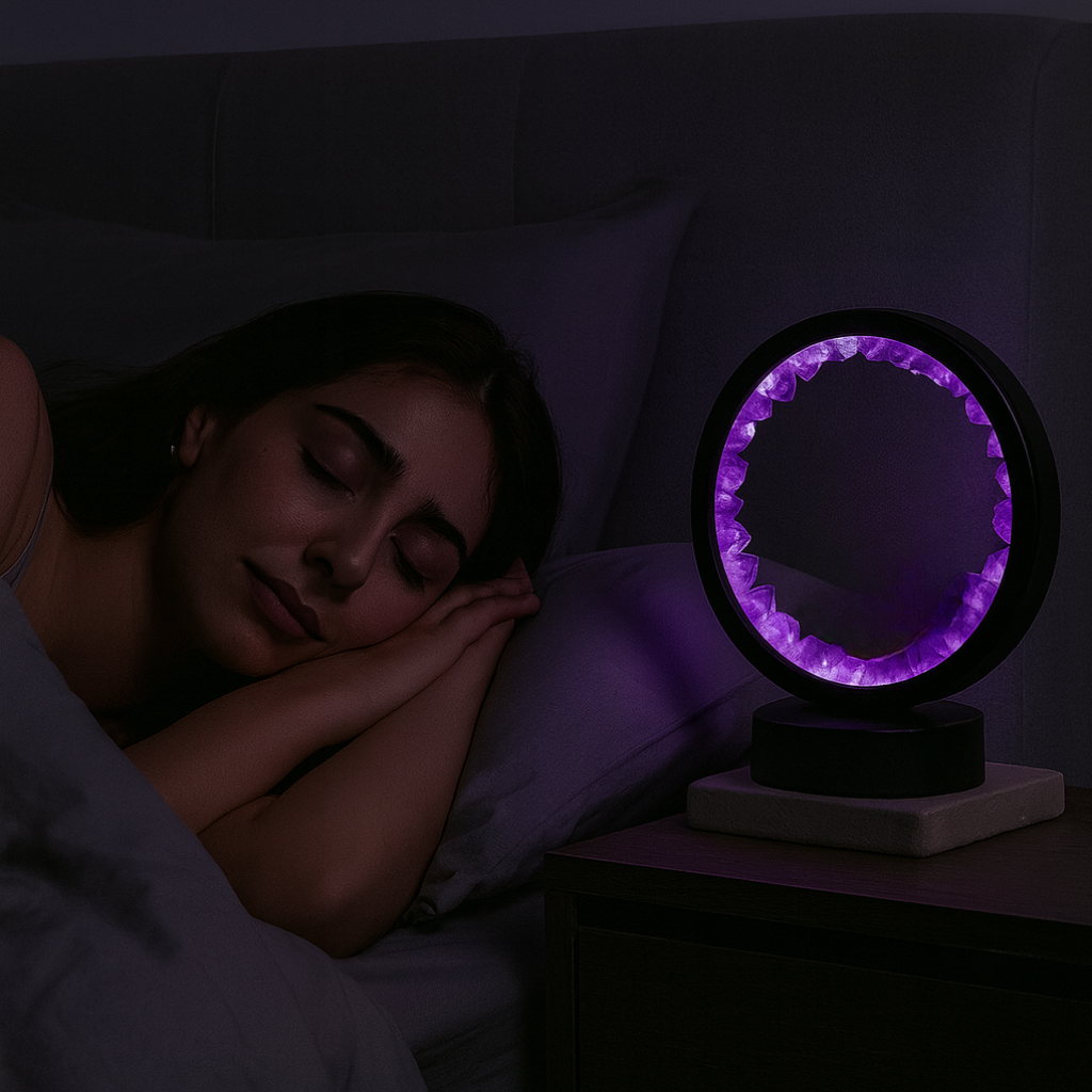 I Am At Peace - Spiritual Protection Amethyst Lamp