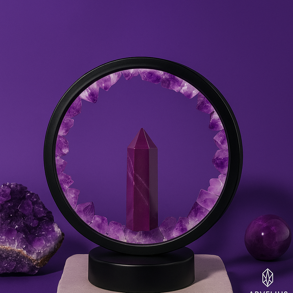 I Am At Peace - Spiritual Protection Amethyst Lamp